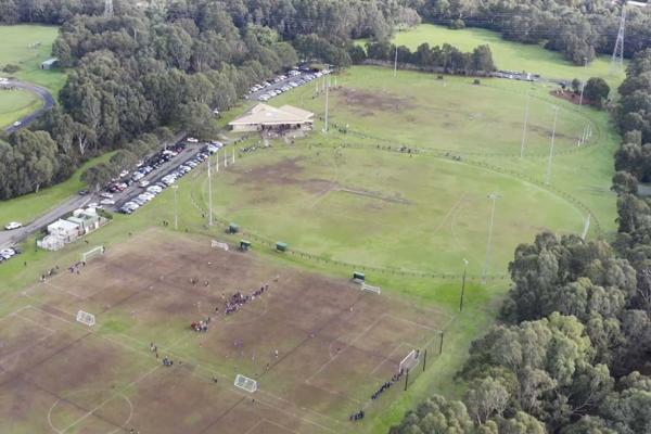 drone photo above bulleen park sports grounds