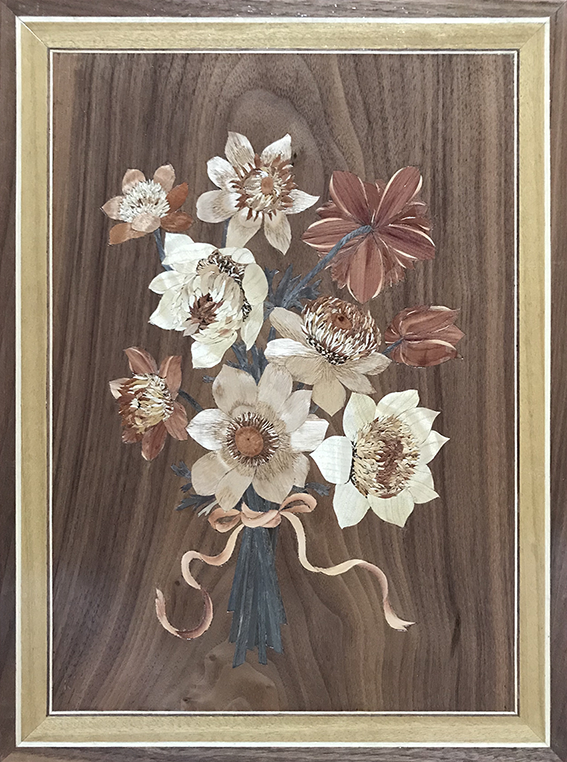 flat wood carvings to make a canvas of flowers