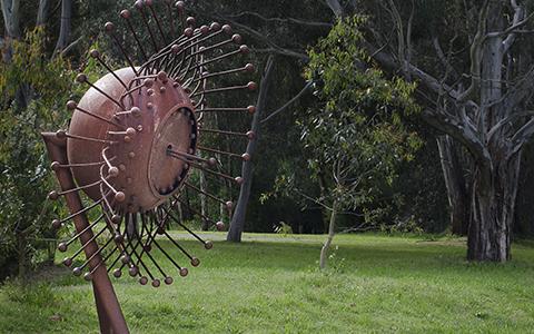 Simon Horsburghs' Manna Gum Public Art Sculpture made of recycled materials steel