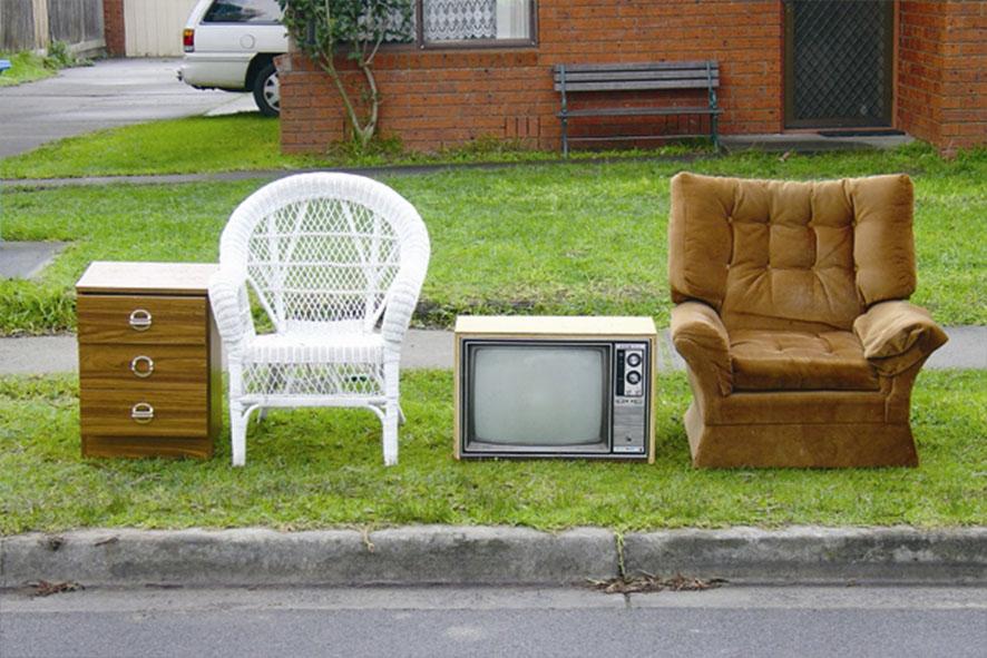 old tv and chairs to be collected for hard rubbish