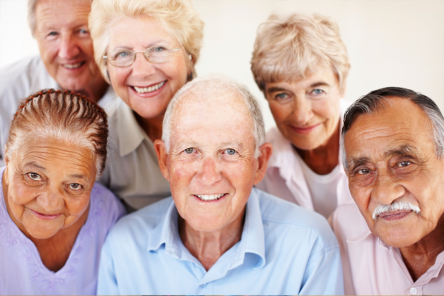 group of smiling senior citizens